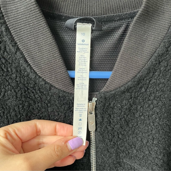 Lululemon Black Stand Out Sherpa Jacket Size 10 - Picture 5 of 14